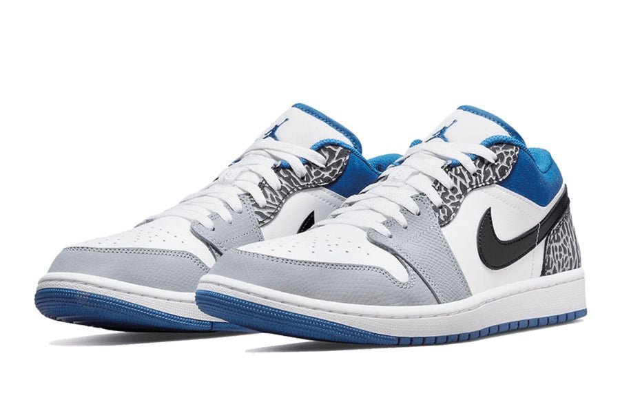 Air Jordan-Air Jordan 1 Low True Blue Elephant Print-StoreGoods