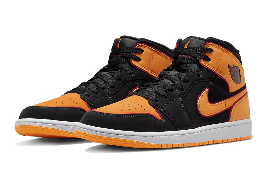 Air Jordan-Air Jordan 1 Mid Fat Tongue Black Orange-StoreGoods