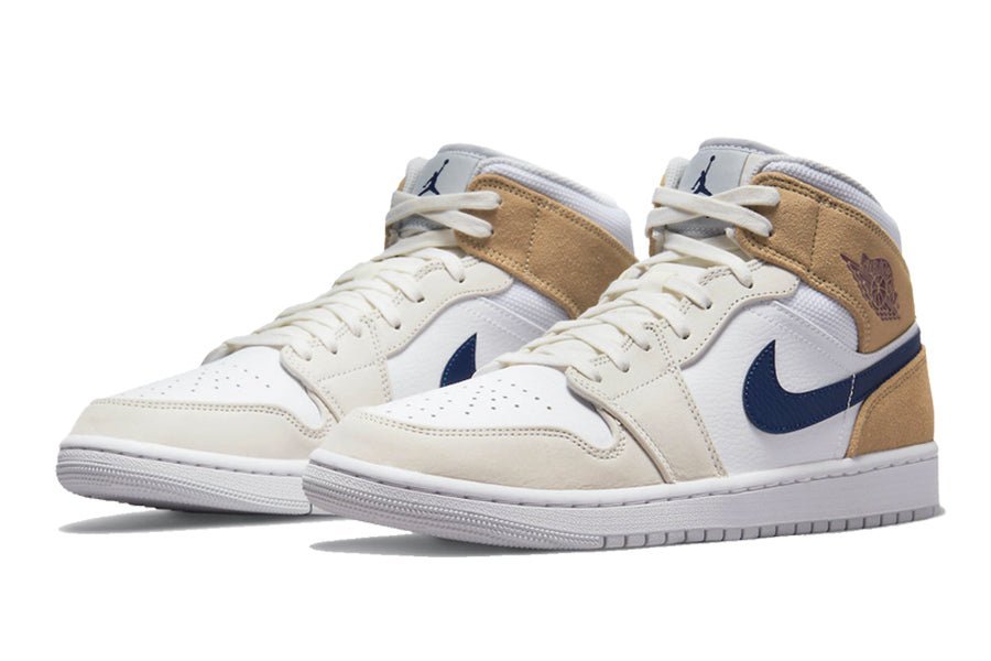 Air Jordan-Air Jordan 1 Mid Tan Suede Navy-StoreGoods