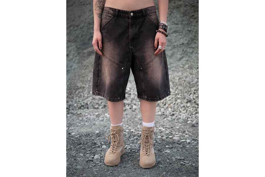 Boys with Flowers-Denim Shorts Brown-StoreGoods