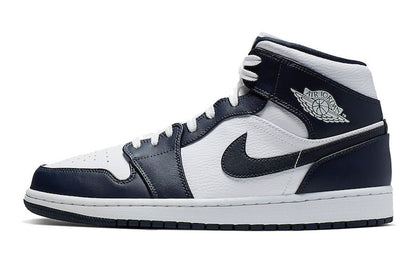 Air Jordan-Air Jordan 1 Mid White Metallic Gold Obsidian-StoreGoods