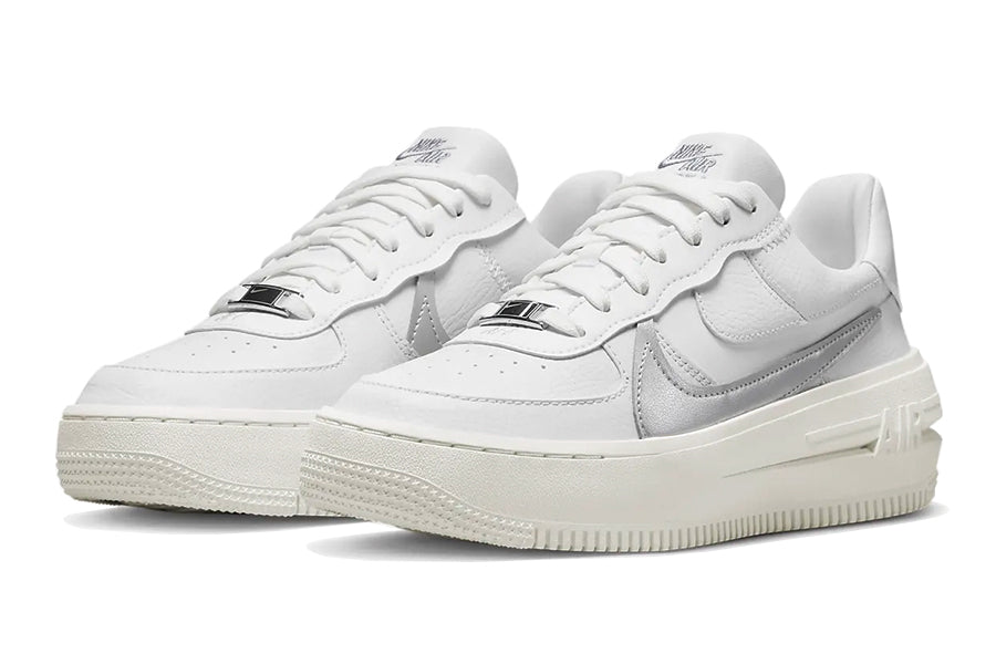 Nike-Air Force 1 Low PLT.AF.ORM Summit White Metallic Silver-StoreGoods