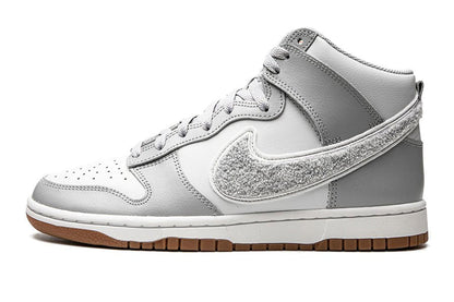 Nike-Dunk High Chenille Swoosh White Grey-StoreGoods