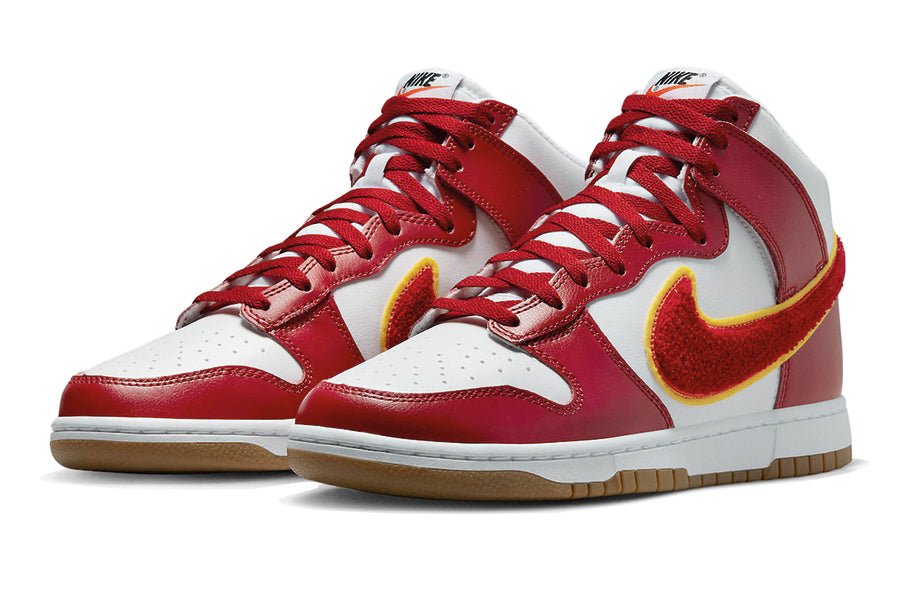 Nike-Dunk High Chenille Swoosh White Gym Red-StoreGoods