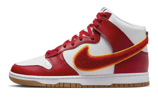 Nike-Dunk High Chenille Swoosh White Gym Red-StoreGoods